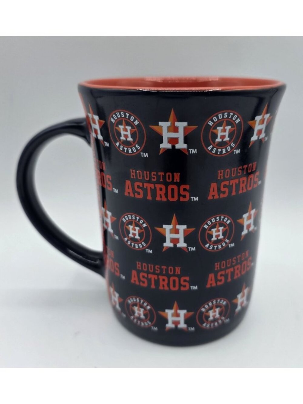 Houston Astros Ceramic Coffee Mug 15 oz Black & Orange Team Logo Design